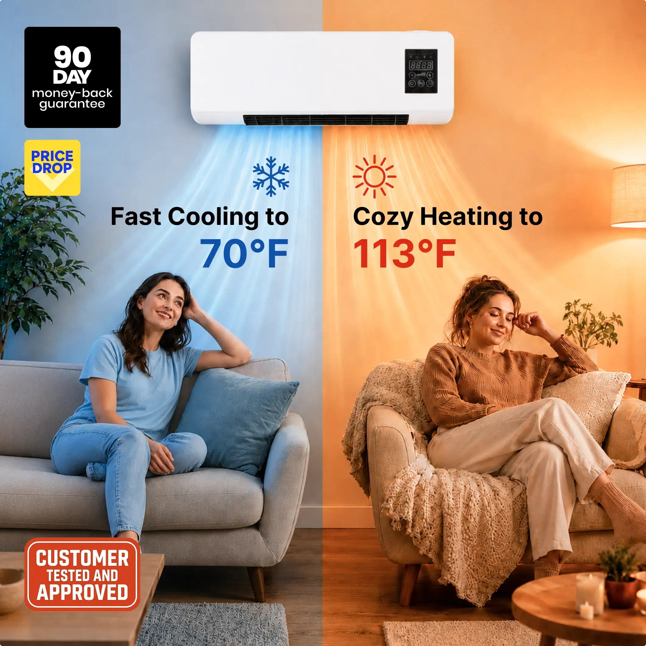 SolyBall portable air conditioner — cools and heats without installation